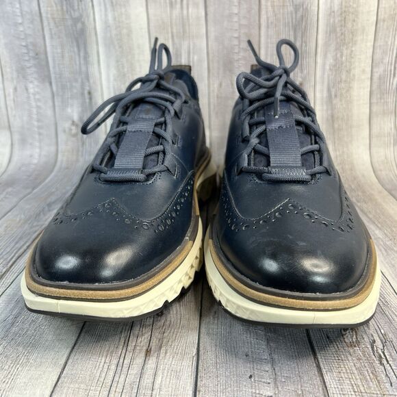 Cole Haan 5.ZEROGRAND Wingtip Oxford Shoes Men's 9W Dark Navy C38901 - Picture 6 of 11